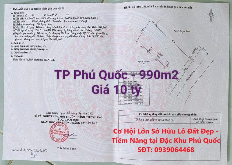 Cơ Hội Lớn Sở Hữu Lô Đất Đẹp - Tiềm Năng tại Đặc Khu Phú Quốc - Ảnh chính